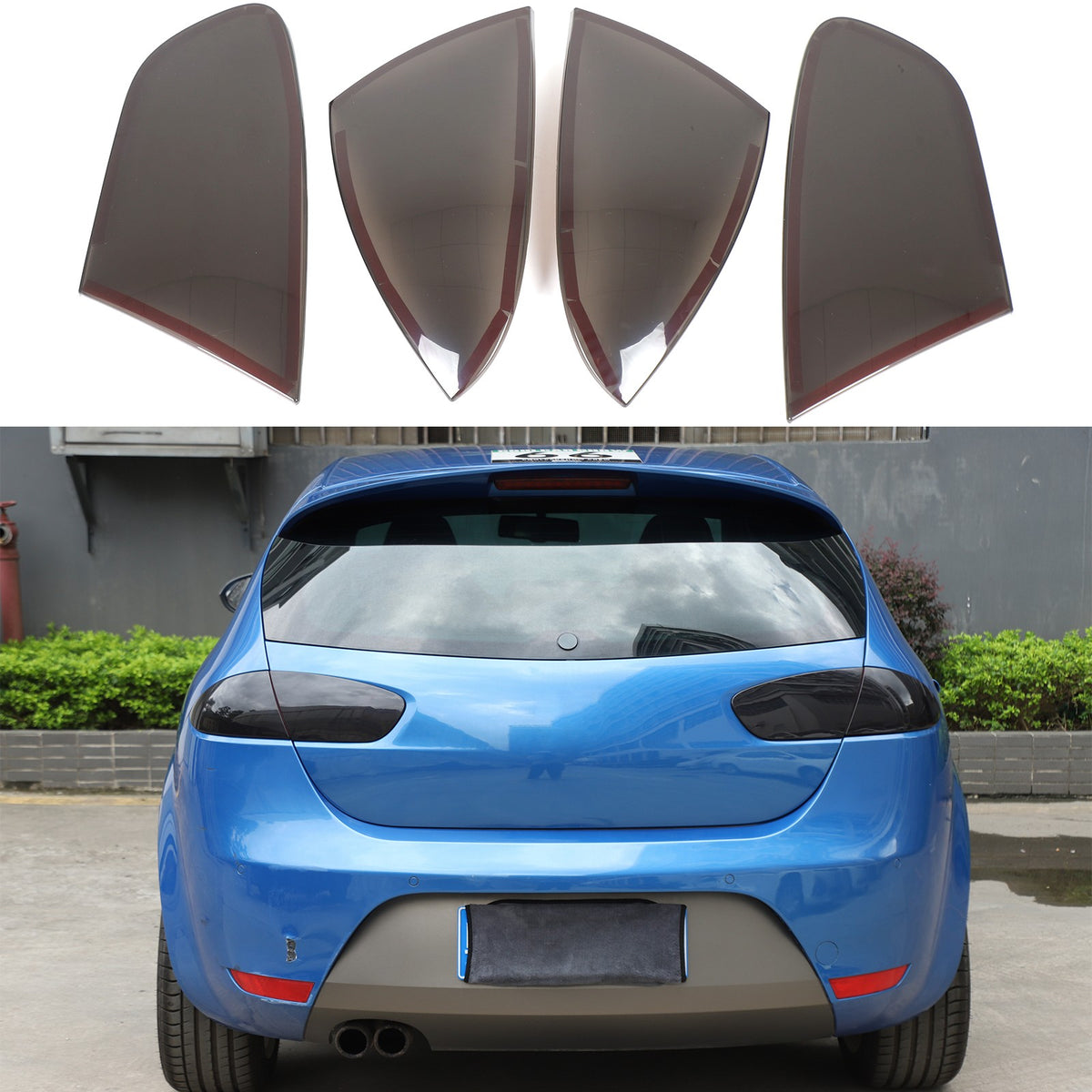 Transparent Gray Smoked Tail Light Trim Cover For Seat Leon MK2 1P1 2008-2012 5
