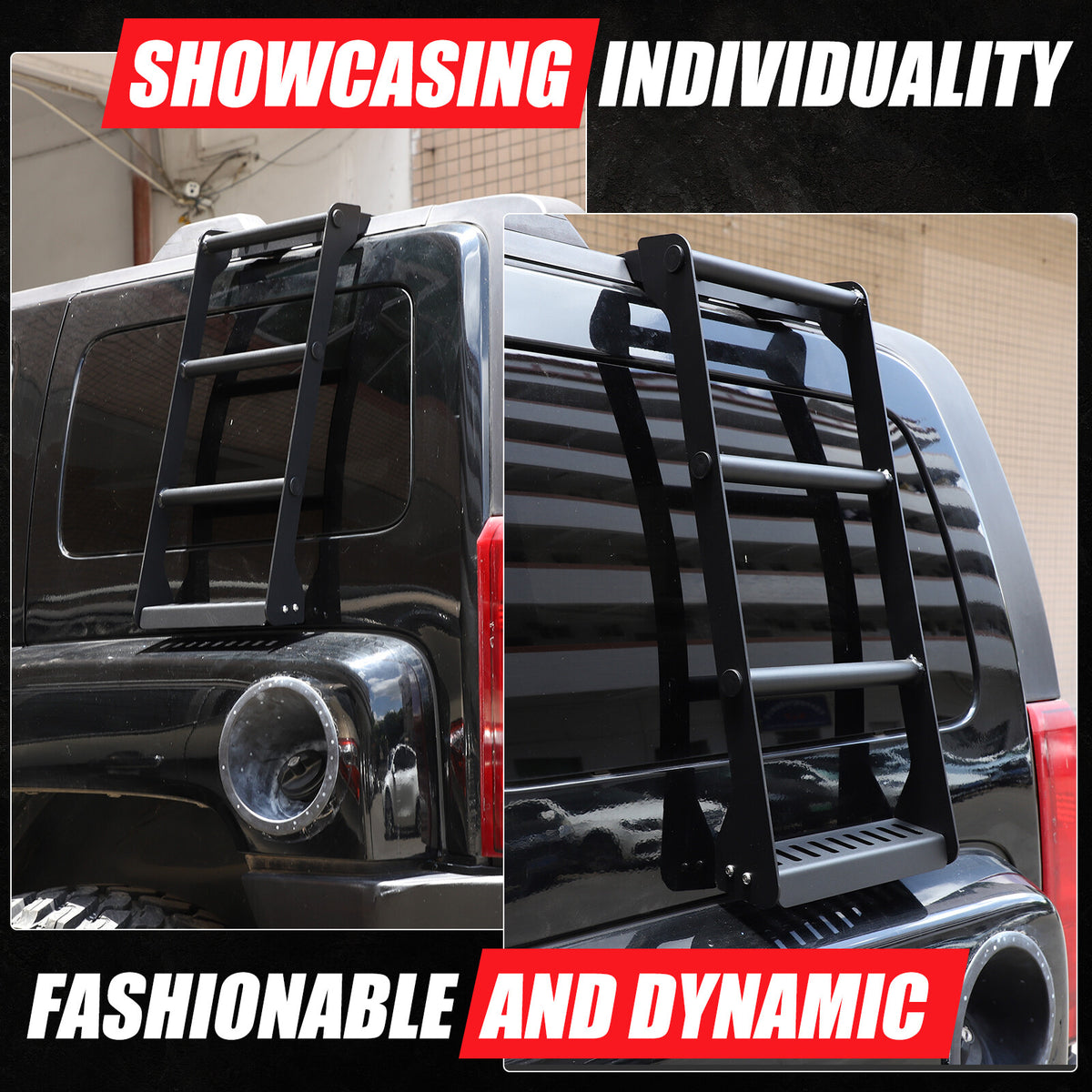 Alloy Black Ladder Luggage basket Side Ladder Climb For Hummer H3 2005-09 US 18