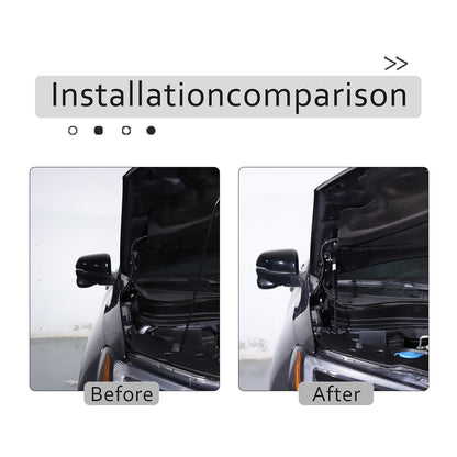 Black Steel Front Hood Lift Support Corner Cover Trim For Honda Pilot 2016-22 15