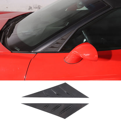 Real Carbon Fiber Window Triangle A-Pillar Cover Trim For Corvette C6 2005-13 2