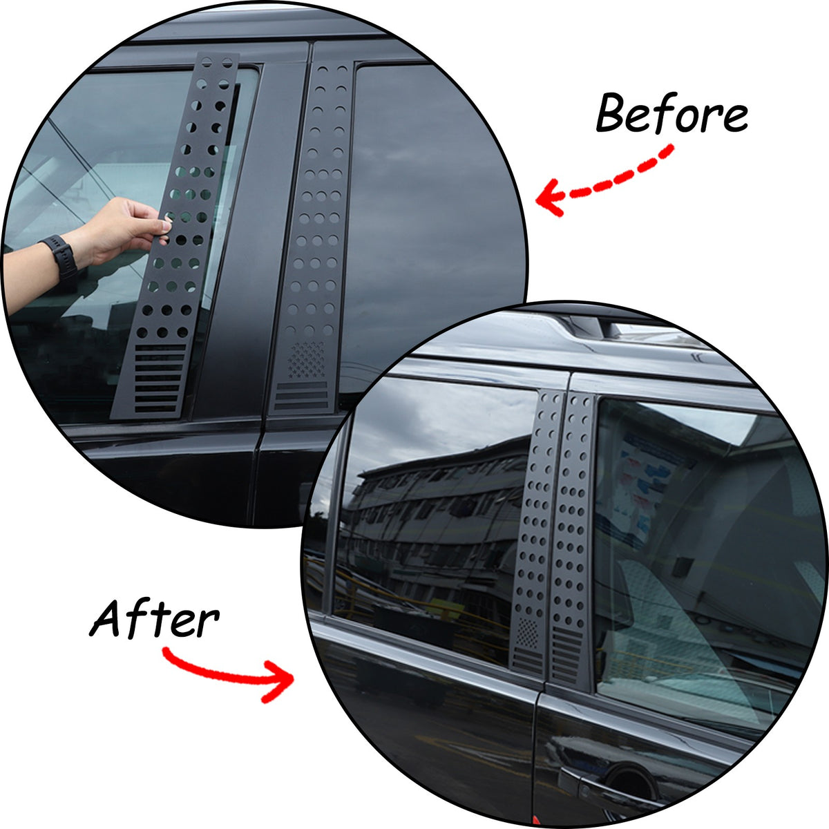 US Flag Alloy Window Center Pillar Trim For Land Rover Discovery 3/4 04-16 US 10