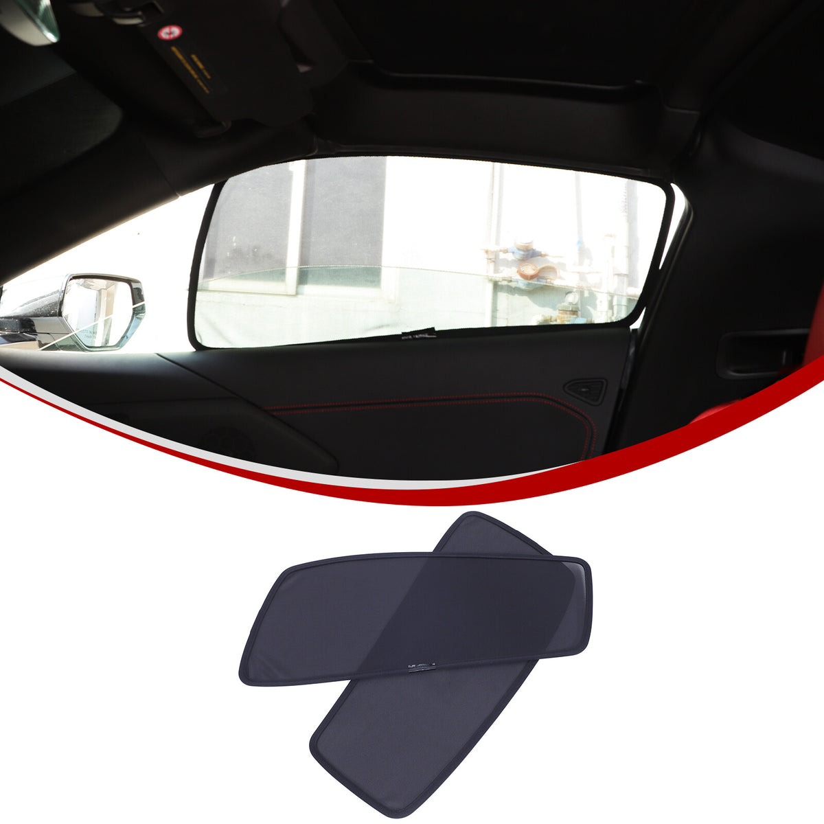 Car Front Window Screen Sun Shade Mesh Cover For Corvette C8 2020-26 US 7