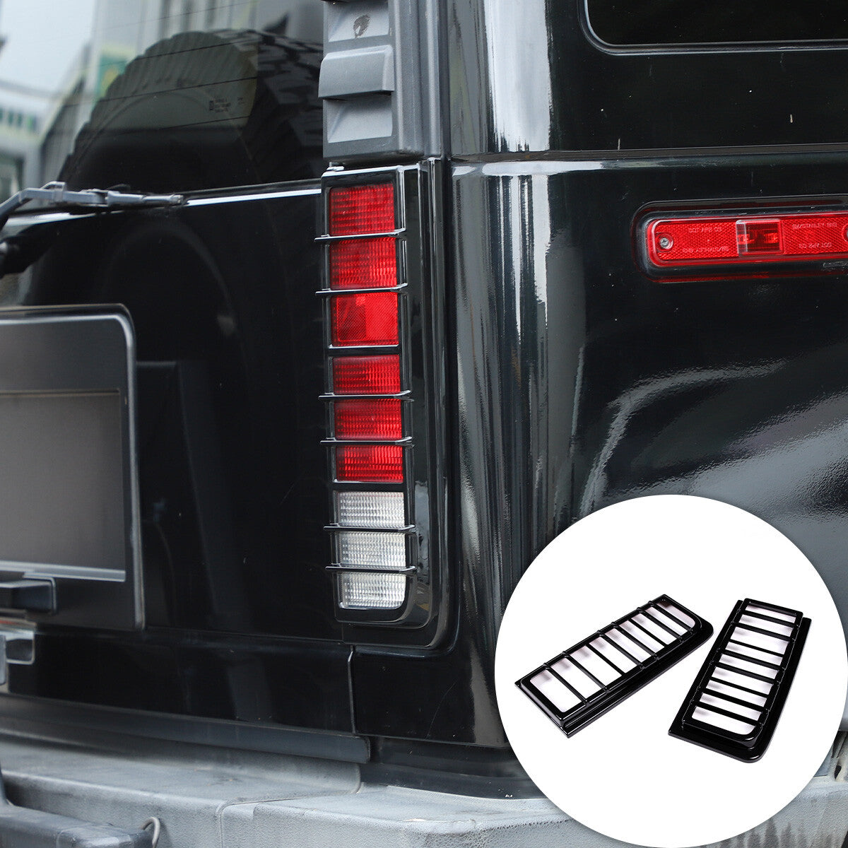 Glossy Piano Black Front Bumper Exterior Trim Cover Set For Hummer H2 2003-2009 - Styles 6-10 49