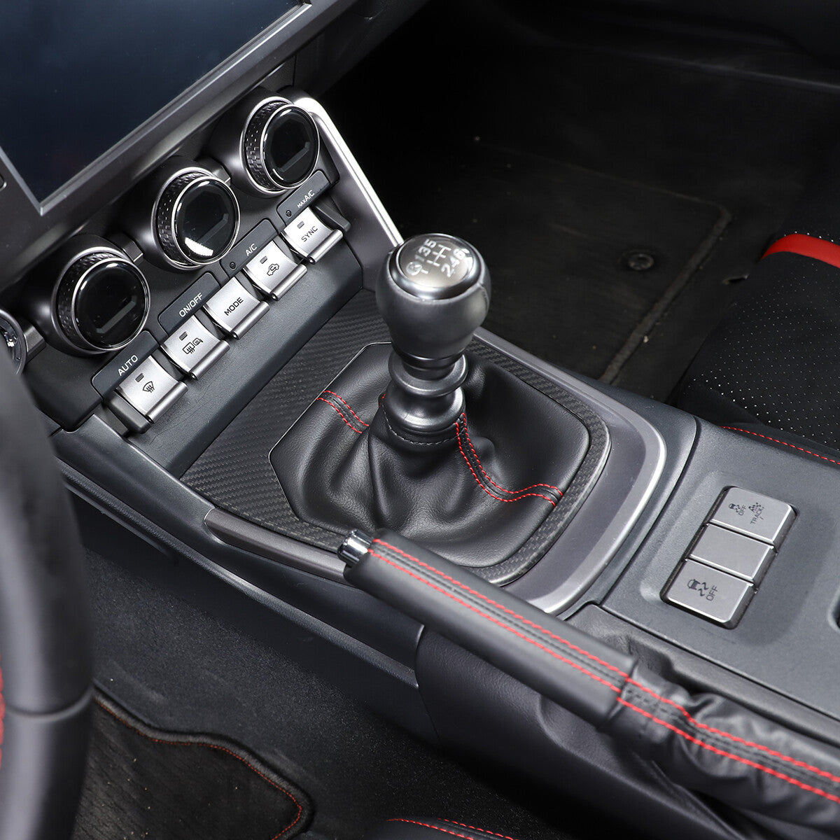 Matte Black Carbon Fiber Gear Shift Panel Cover For Toyota 86/ Subaru BRZ 2022+ 8