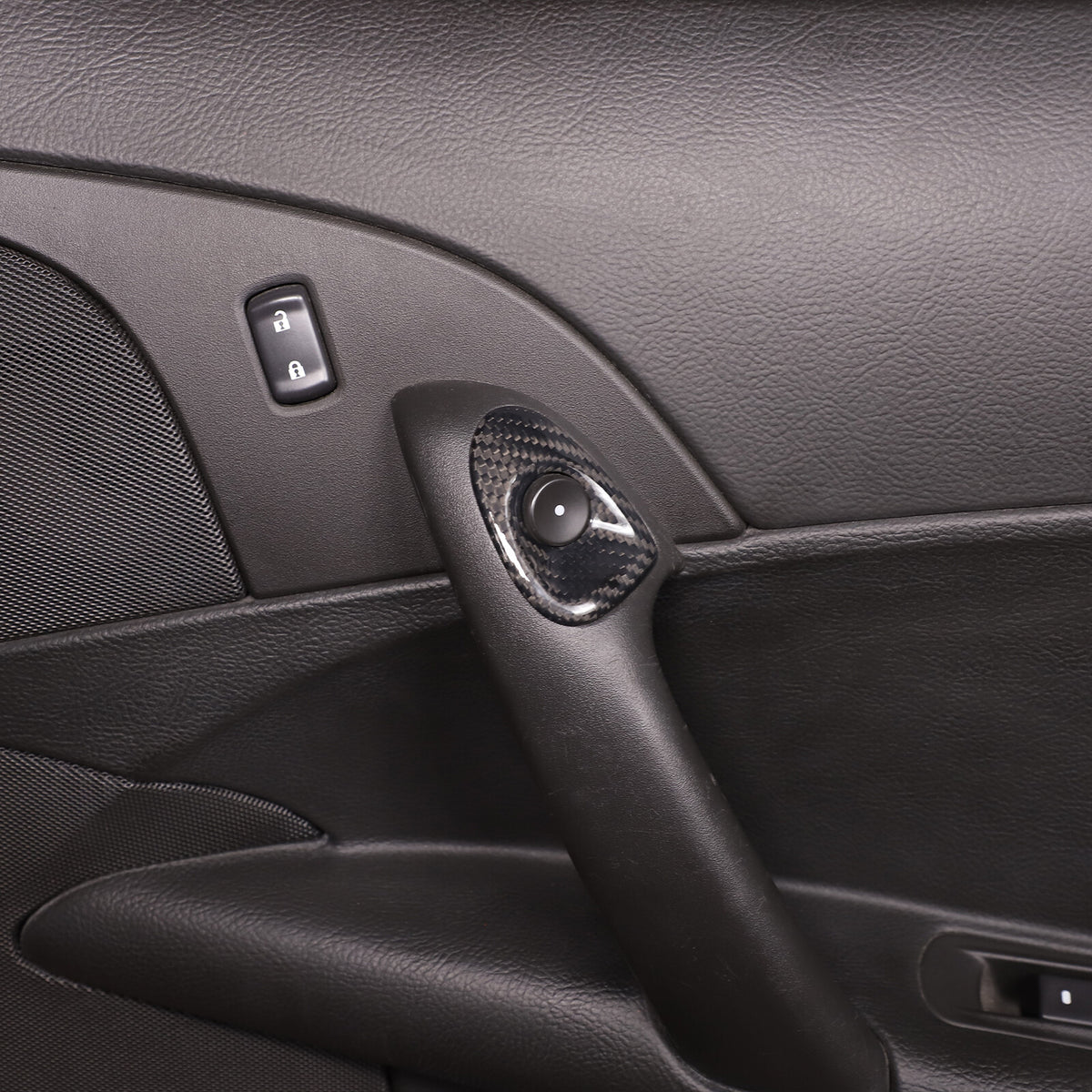 Real Dry Carbon Fiber Door Window Lift Switch Button Trim For Corvette C6 05-13 14