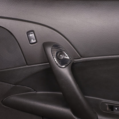 Real Dry Carbon Fiber Door Window Lift Switch Button Trim For Corvette C6 05-13 14