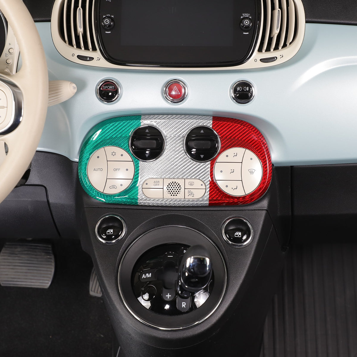 Tri-Color AC Control Switch Bezel Trim For Fiat 500 312 2016+ 24