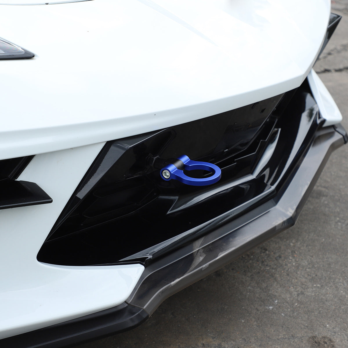 Blue Aluminum Front & Rear Track Racing Tow Hook Trailer For Corvette C8 2020+US 3