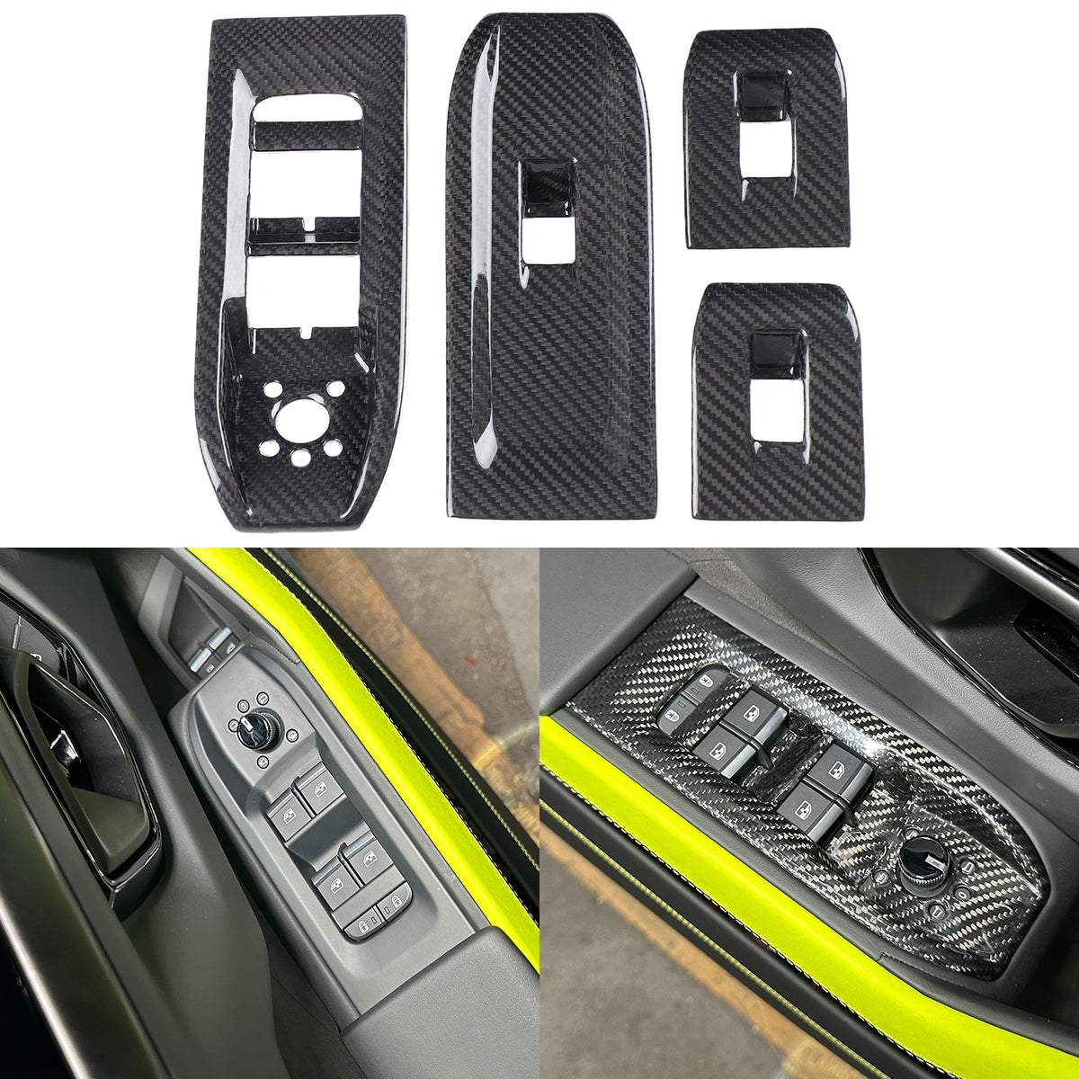 Real Carbon Fiber Window Lift Switch Panel Trim For Lamborghini URUS/SE 18-21 US 10