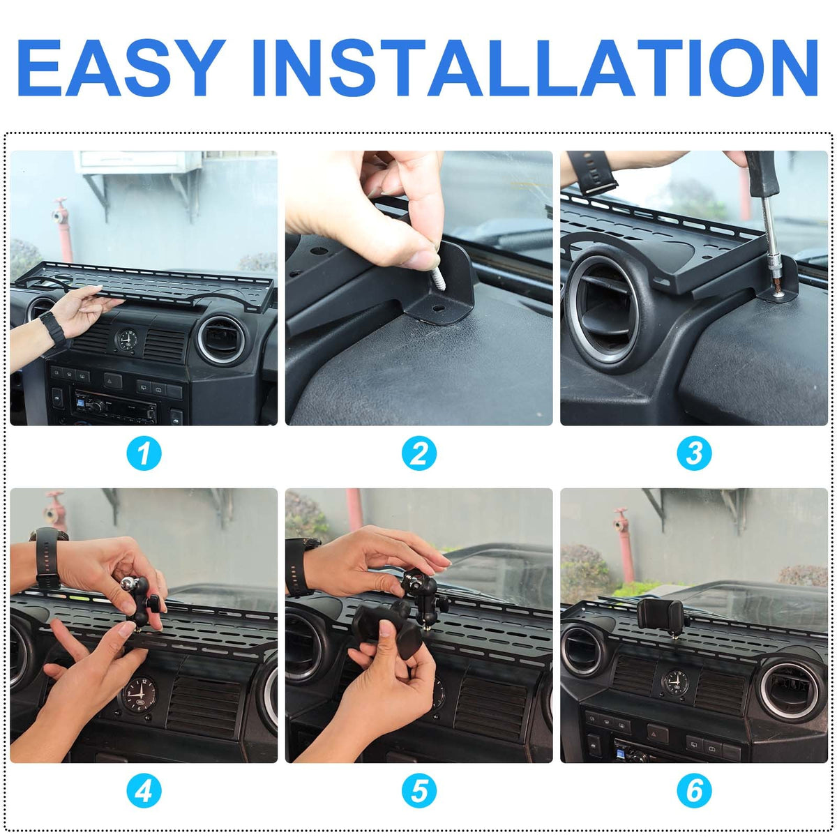 Off-Road Dashboard Phone Holder Bracket For Land Rover Defender L316 2004-2018 17
