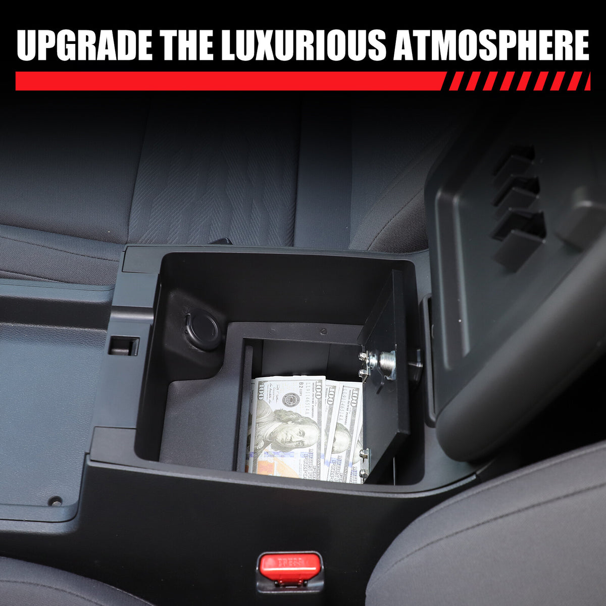 Center Console Safe GUN Storage Lock Box W/ TRAY For Nissan Frontier 2022+ 15