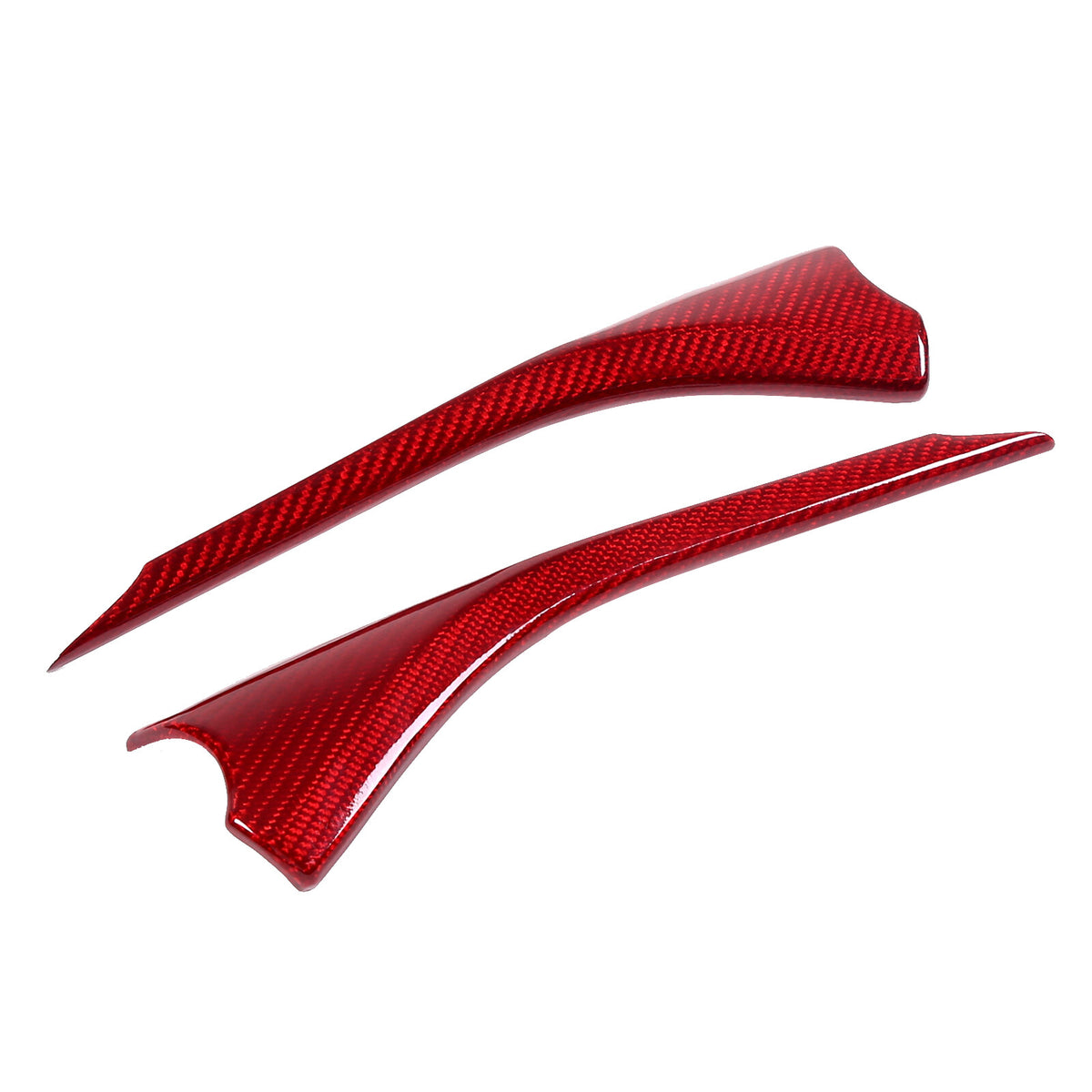 Red Real Dry Carbon Fiber Interior Window Upper Door Panel trim For Corvette C8 11