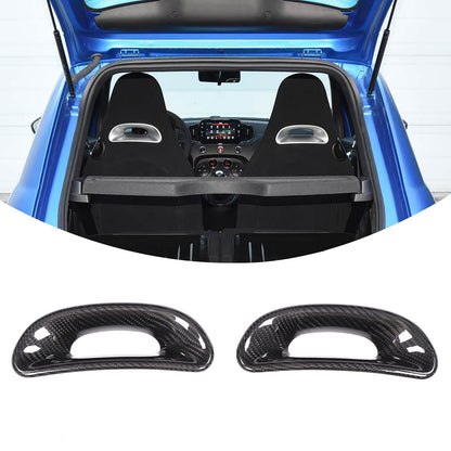 Real Carbon Fiber Rear Seat Back Cover For Fiat 500 Abarth 595 2016-2024 6