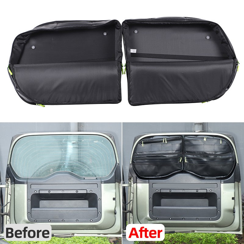 Carbon Pattern Tailgate Window Storage Bag For Land Rover Defender L663 2020+ 3