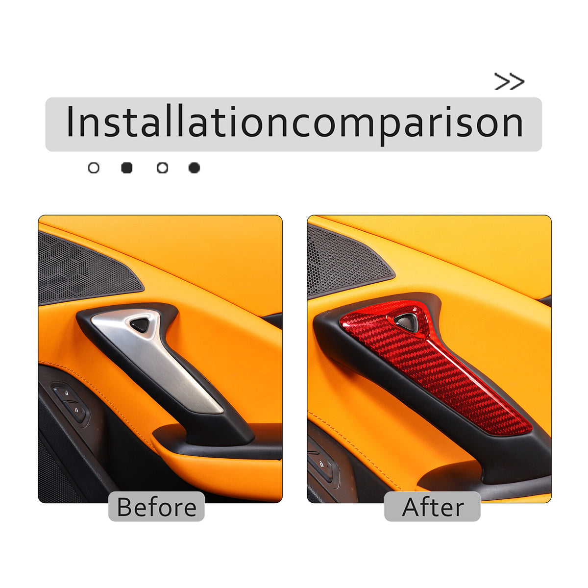 Red Real Carbon Fiber Interior Center Full Trim Set Kit For Corvette C7 2014-19 - Variants 1-5 57
