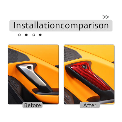 Red Real Carbon Fiber Interior Center Full Trim Set Kit For Corvette C7 2014-19 - Variants 1-5 57