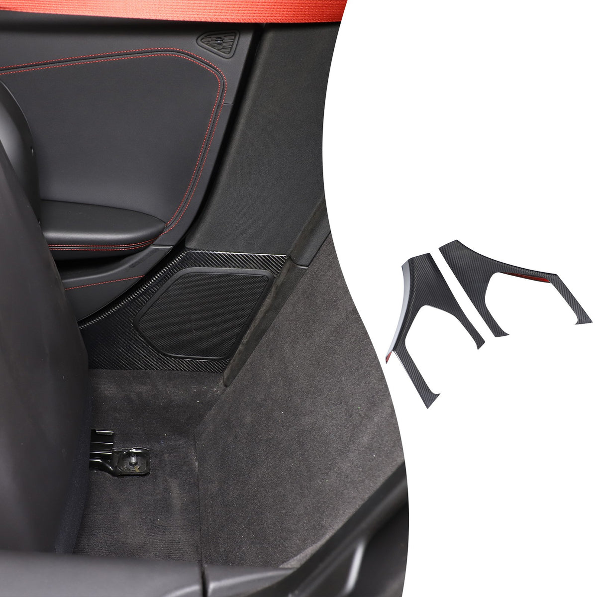 Real Carbon Fiber Interior Door Sill Plate Rear Trim For Corvette C8 2020+ US 9