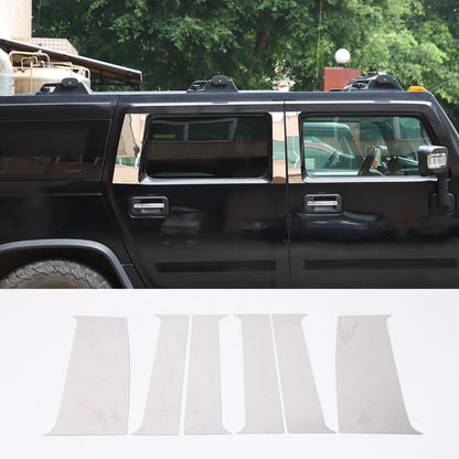 Center Door Chrome Pillar Post Mirror Trim Set For Hummer H2 2003-2009 US 14