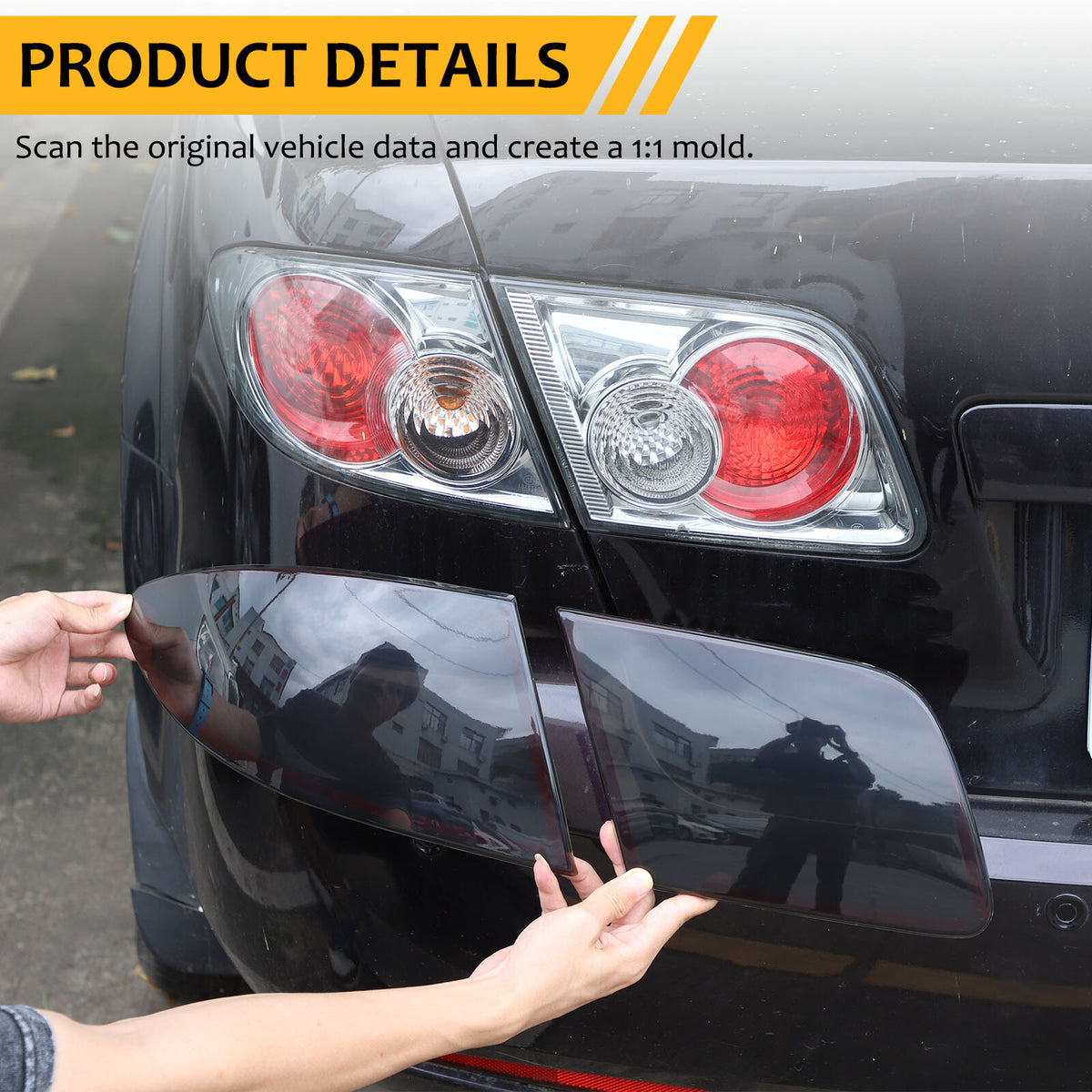 Smoked Black Tail Light Lamp Guard Cover Trim Bezels for Mazda 6 GG 2004~2008 3