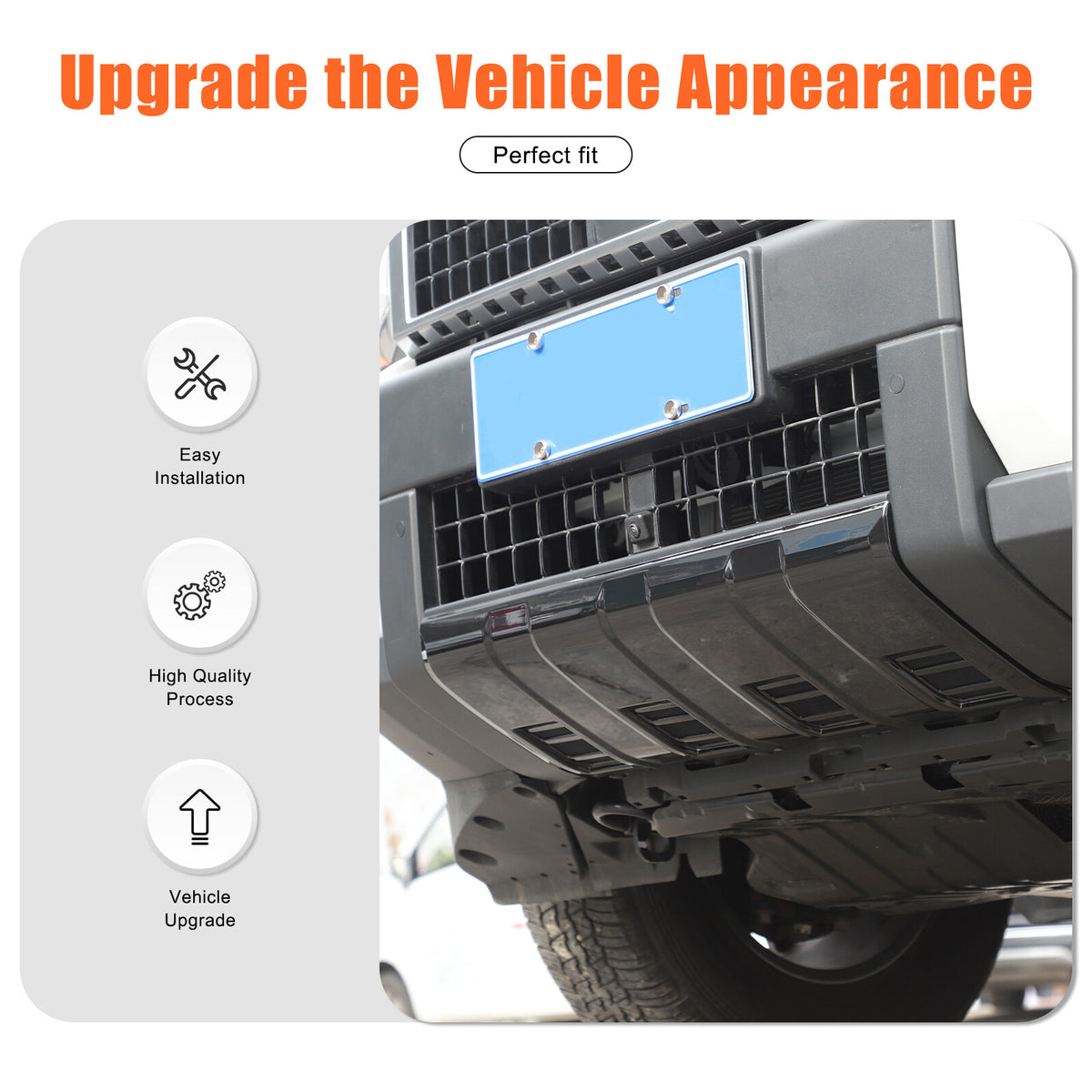 Glossy Black Front Bumper Guard Plate Trim For Land Cruiser LC250 2024-2025 US 7