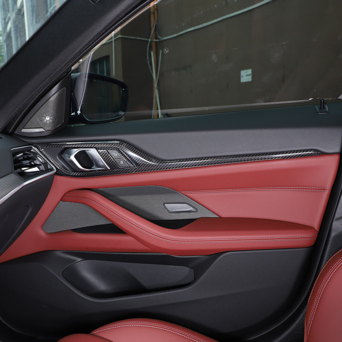Real Carbon Fiber Interior Door Panel Trim For BMW 4 Series Gran Coupe G26 2022 8