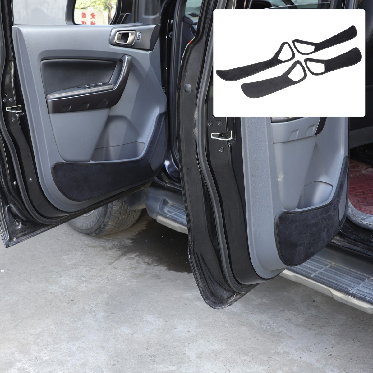 Door Side Anti-Kick Anti-Dirty Guard Cover Trim For Ford Ranger T7 T8 2015-2021 15