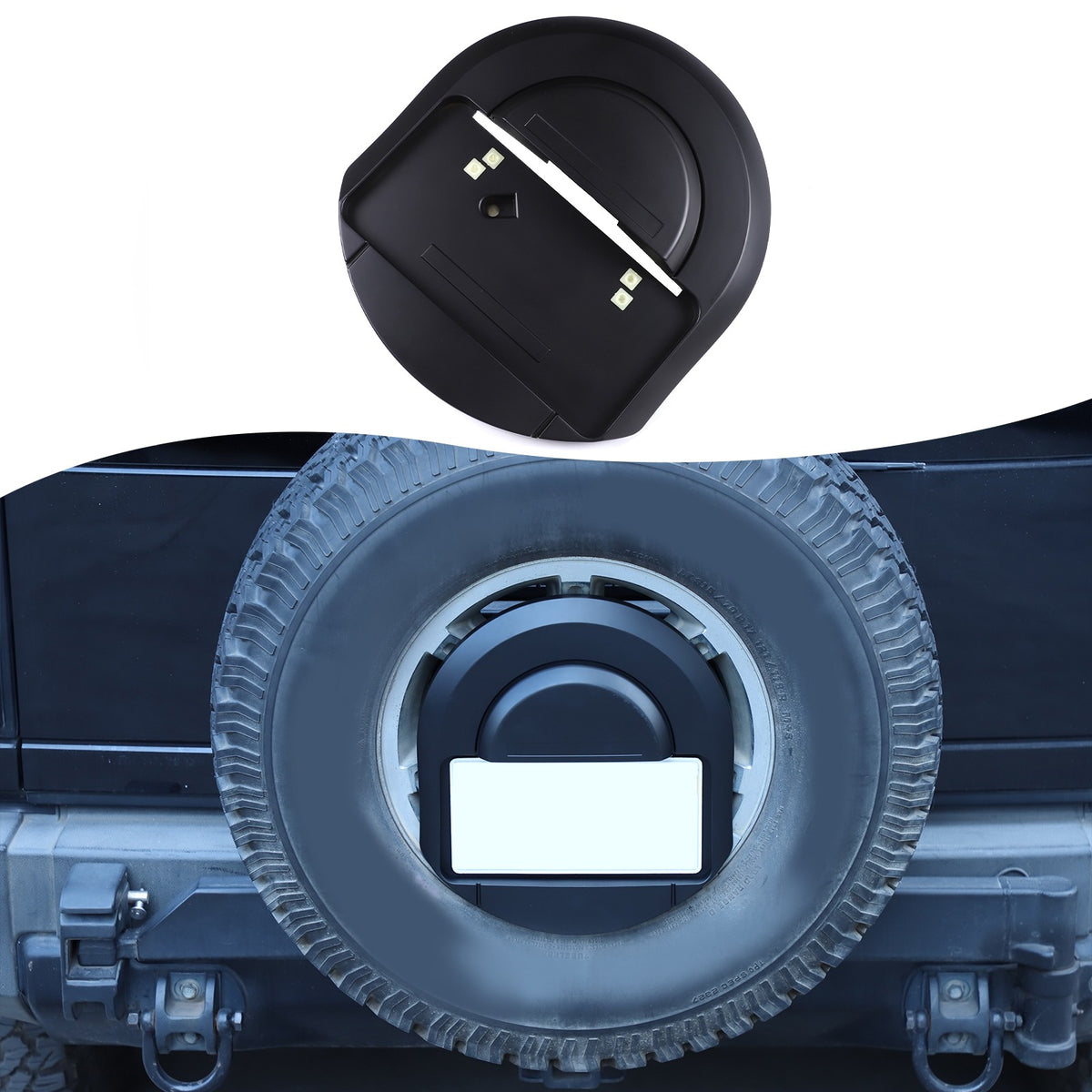 Matte Balck Rear License Plate Bracket Spare Tire Carrier For Hummer H2 2003-09 10