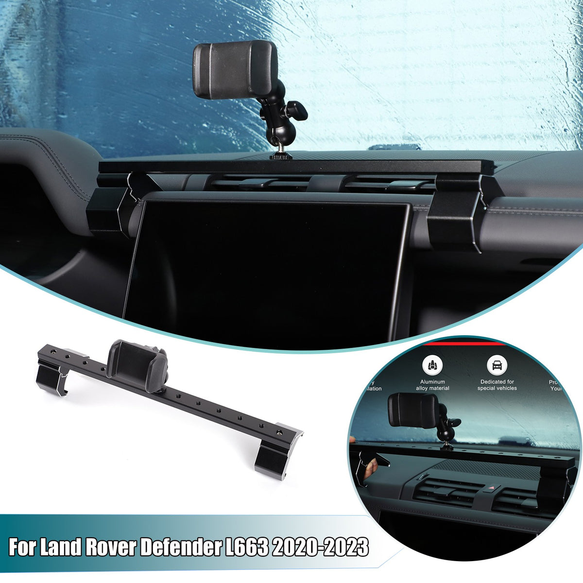 Multifunctional Center Phone Holder Clip For Land Rover Defender L663 2020-2023 1