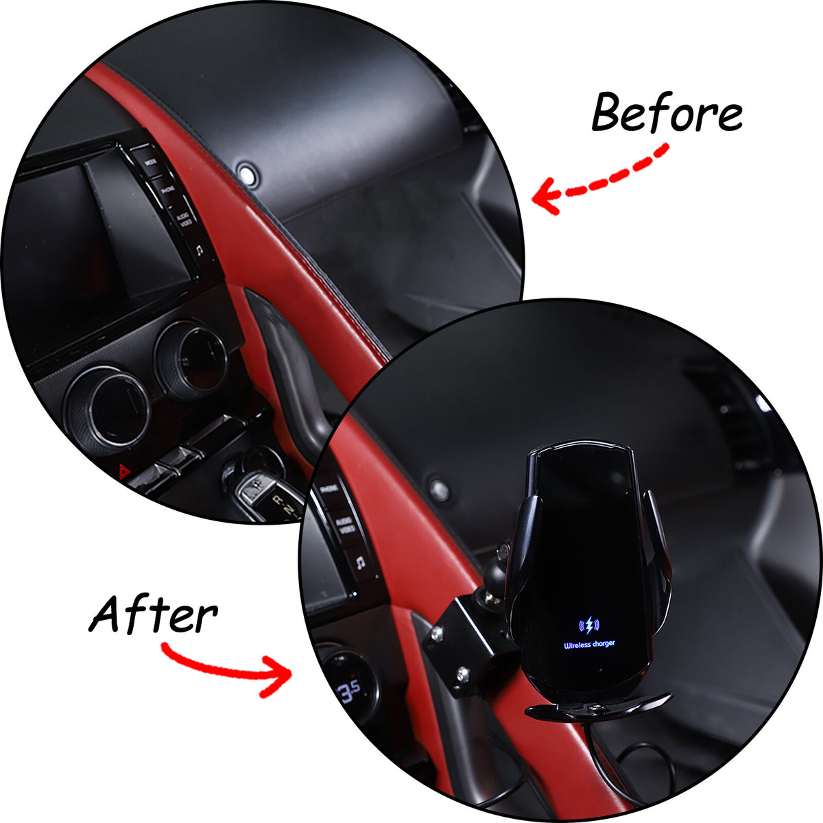 Wireless Charger Dash Phone Mount Phone Stand for Jaguar F-TYPE 13-24 10