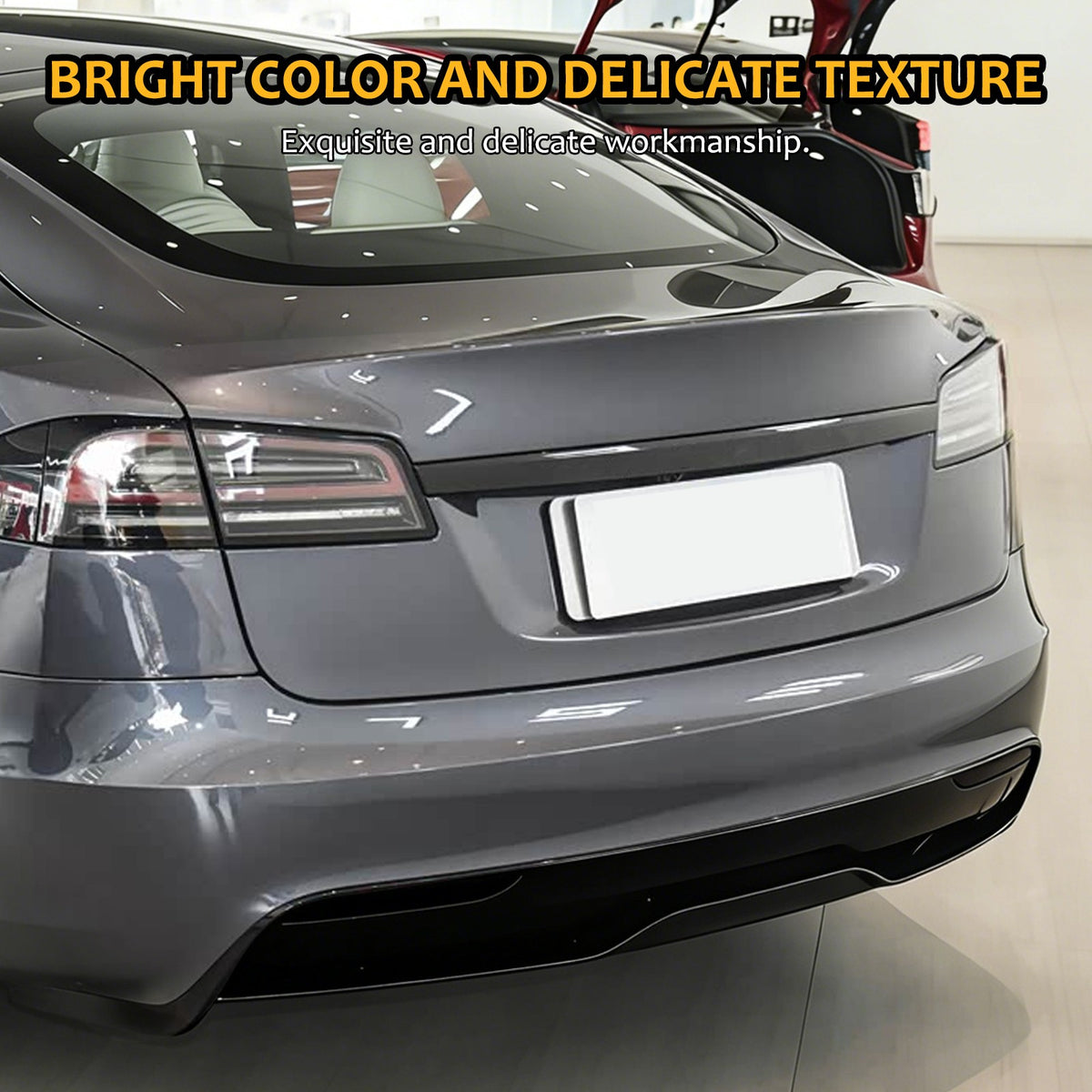 Smoked Black Rear Fog Tail Light Lamp Decor Cover Trim For Tesla Model S 2017+ 21