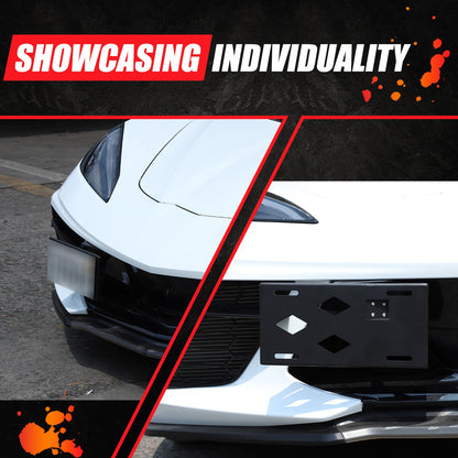 Front License Plate Side Mount Bracket US Version For Corvette C8 2020+ 12
