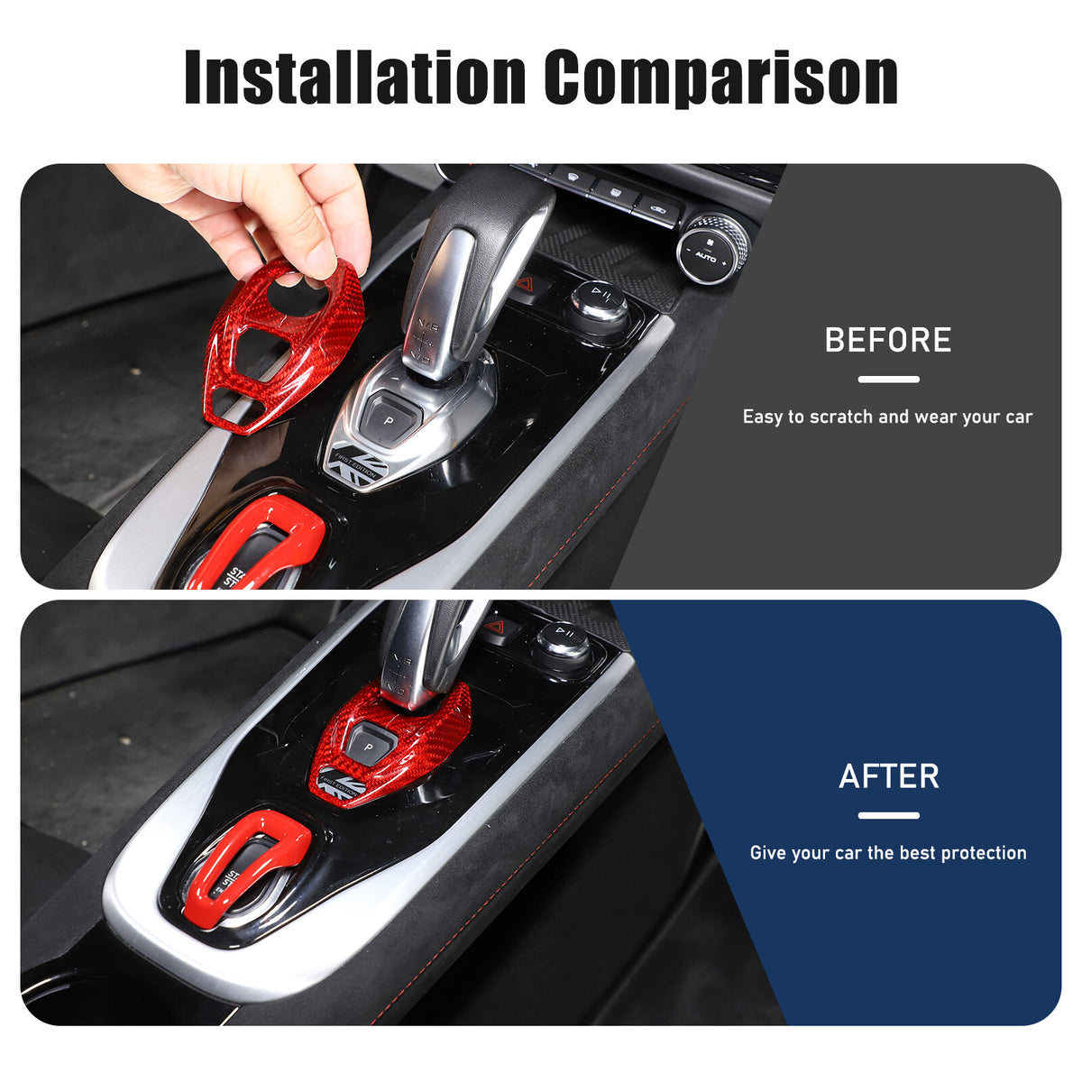 Red Real Carbon Fiber Interior Exterior Conosle Trim Cover For Lotus EMIRA 21-25 54