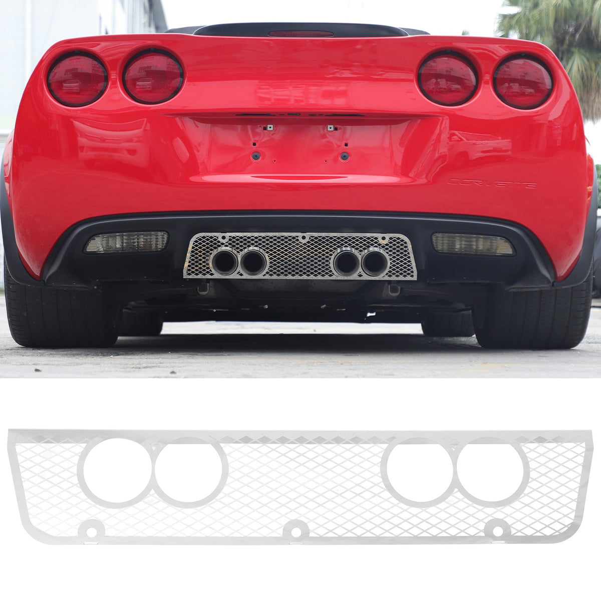 Honeycomb Stainless Steel Exhaust Heat Shield Guard Trim For Corvette C6 2005-13 5