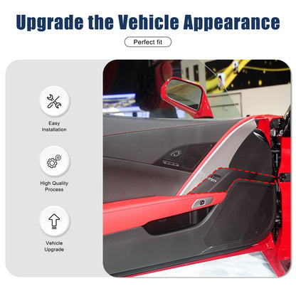 Red Carbon Fiber Window Lift Button Panel Cover Trim For Corvette C7 2014-2019 6