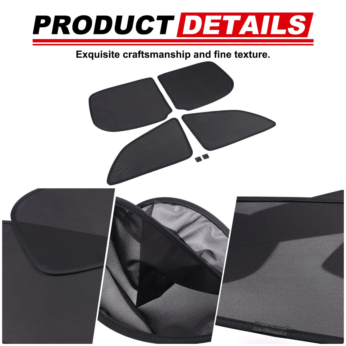 Rear Tailgate Window Mesh Screen Sunshade Sun Cover For Honda Pilot 2016-2022 8