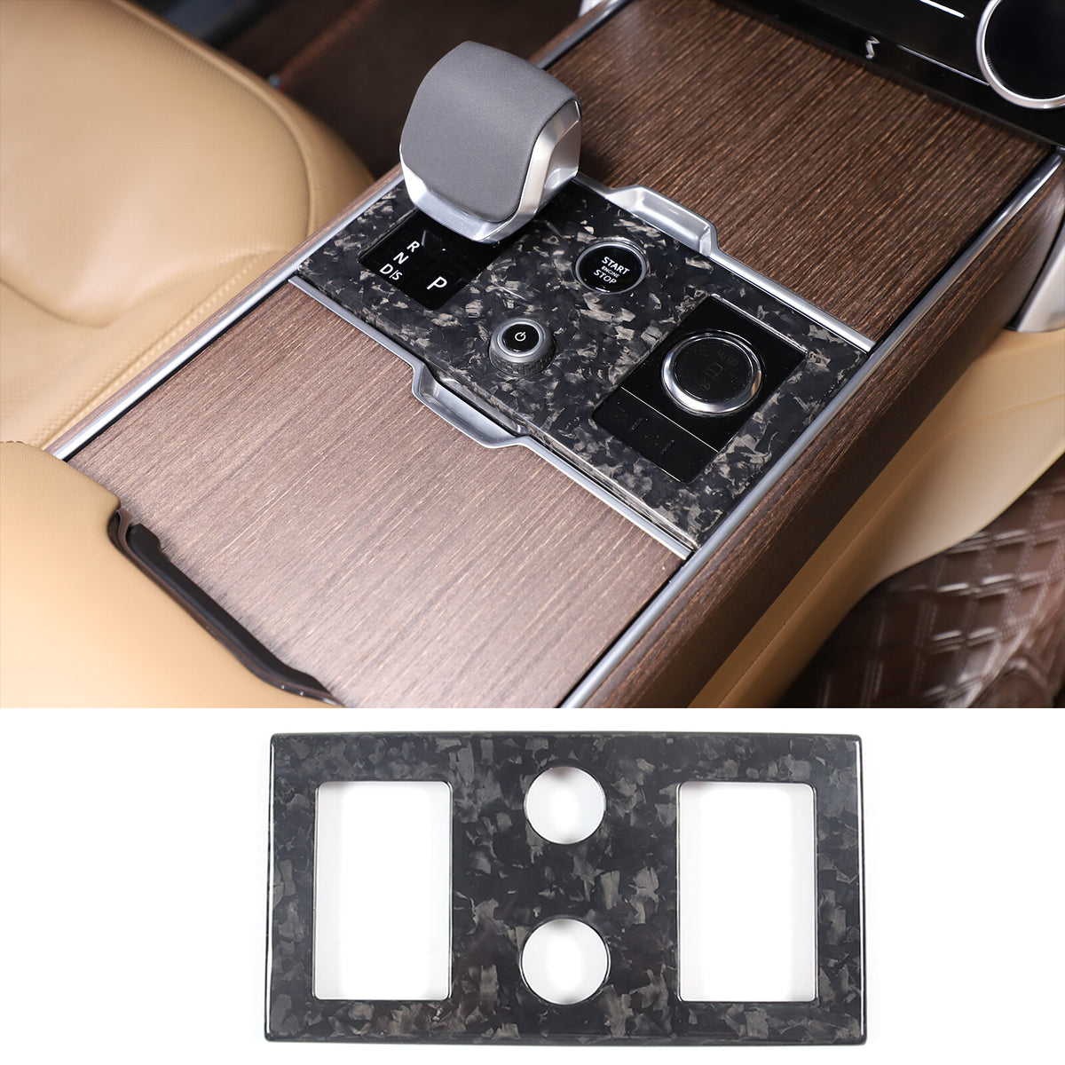 Forged Real Carbon Fiber Center Gear Shift Panel Trim For Range Rover Vogue 23+ 2