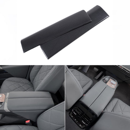 ABS Carbon Fiber Center Armrest Box Cover Trim For BMW iX I20 2022-2024 24