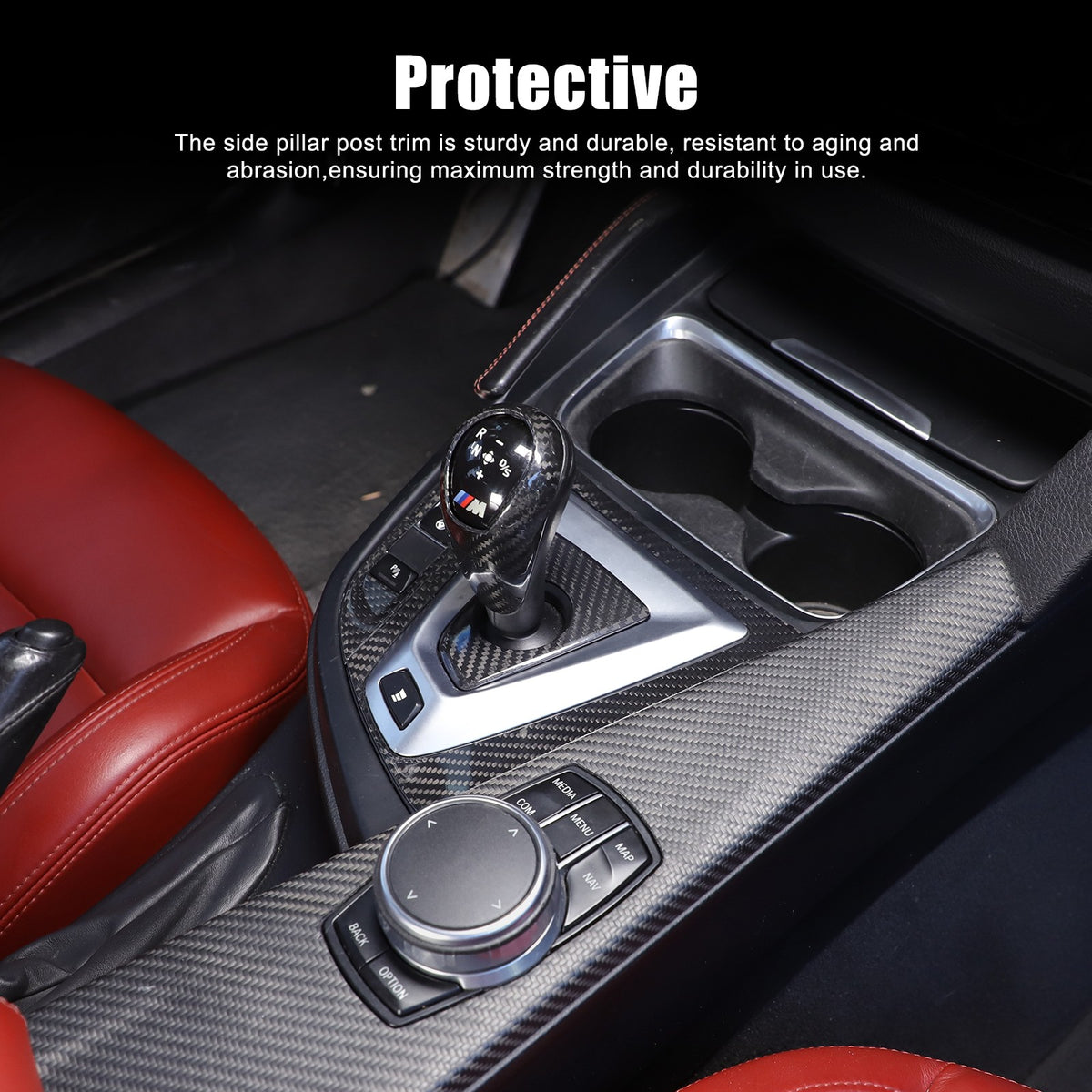 Real Carbon Fiber Center Console Panel Trim Set For BMW M3/M4 F80/F82 2014-2019 14