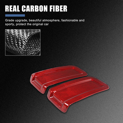 Red Real Carbon Fiber Exterior Rearview Mirror Groove Trim for Hummer H2 2003-09 8