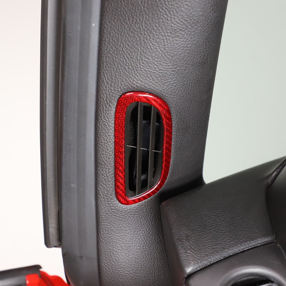 Red Carbon Fiber Interior A-pillar Speaker Frame Trim For Corvette C6 2005-2013 16