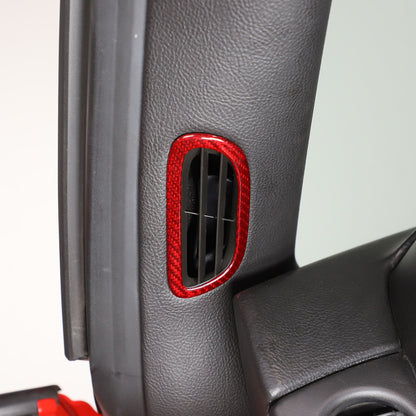 Red Carbon Fiber Interior A-pillar Speaker Frame Trim For Corvette C6 2005-2013 16