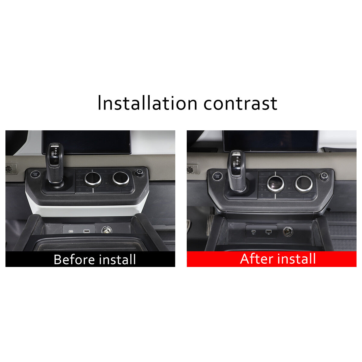 Matte Black ABS Center Console Knee Side Cover For Land Rover Defender 2022-23 12