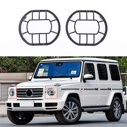 Carbon Front Headlight Protection Mesh Trim Cover For Benz G-Class W463 2019+ 2