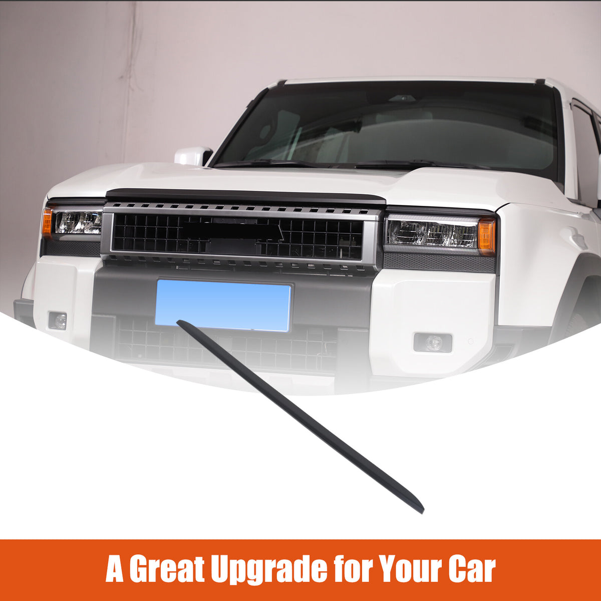Matt Black Front Grille Upper Engine Hood Trim For Toyota Land Cruiser LC250 24+ 4