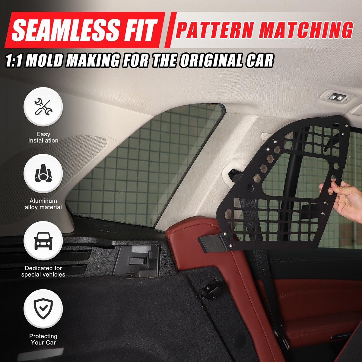 Aluminum Trunk Side Window Storage Hanger Bag Molle Panel For BMW X5 G05 2019-25 4