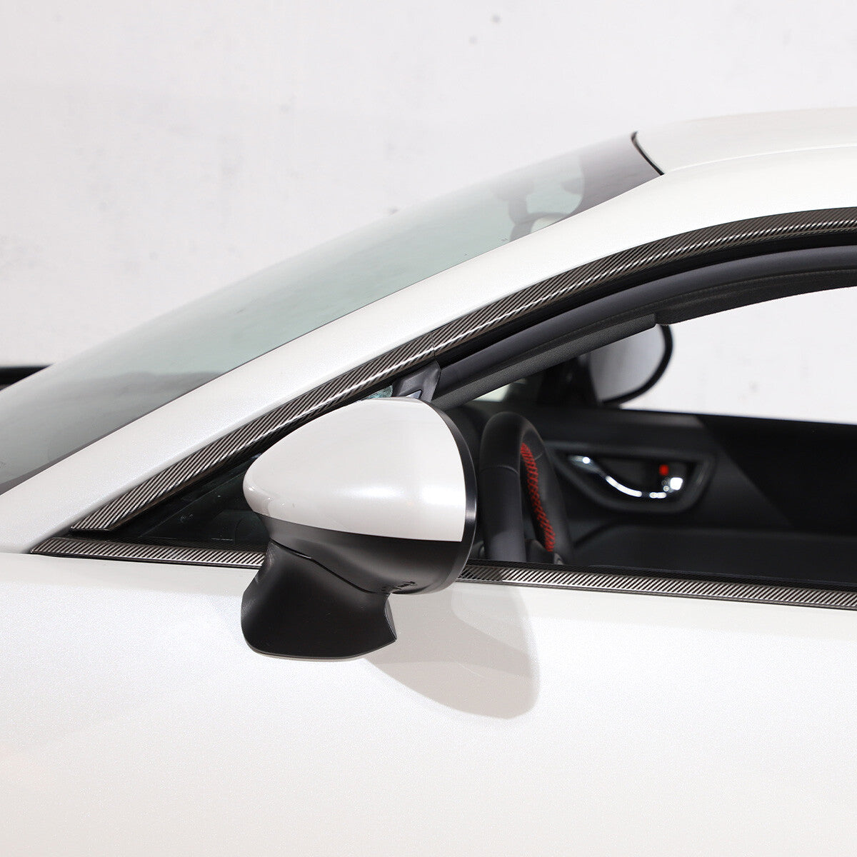 12pcs Steel Carbon fiber Window Strip Cover Trim For Toyota Subaru BRZ 2022-2023 8