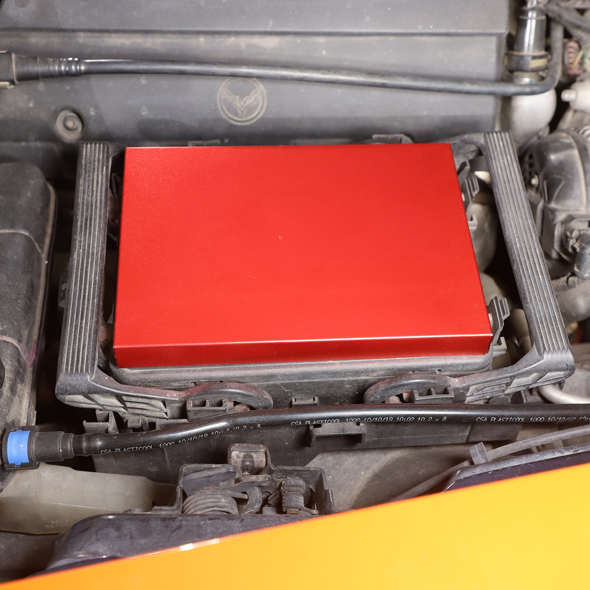 Red Aluminum Engine Coolant Fuse Box Trim Cover For Corvette C7 2014-2019 16