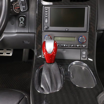 Red Real Carbon Fiber Center Gear Shift Knob Trim Cover For Corvette C6 2005-13 21
