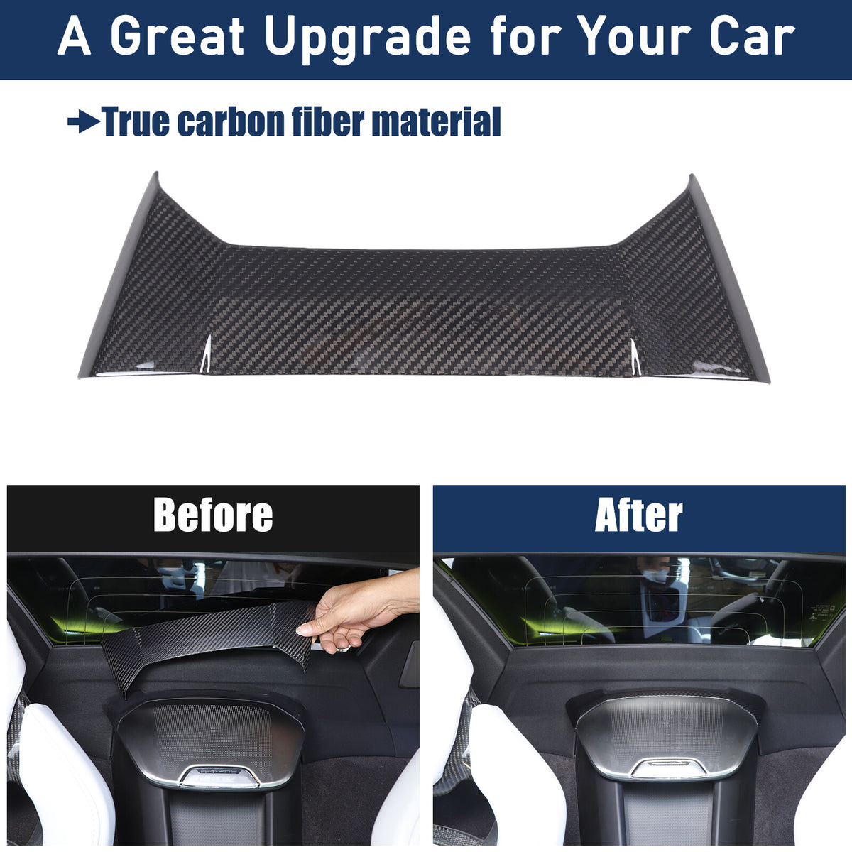Carbon Rear Speaker Upper Top Panel Trim For Corvette C8 Convertible 2LT 3LT 20+ 2
