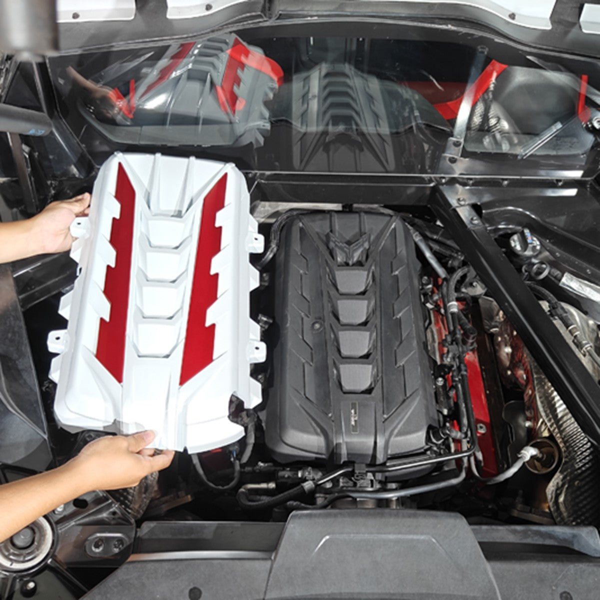 Engine Bay Panel Cover Trim in Edge Blue/Red/Black For Corvette Coupe C8 2020-26 - Styles 1-5 109